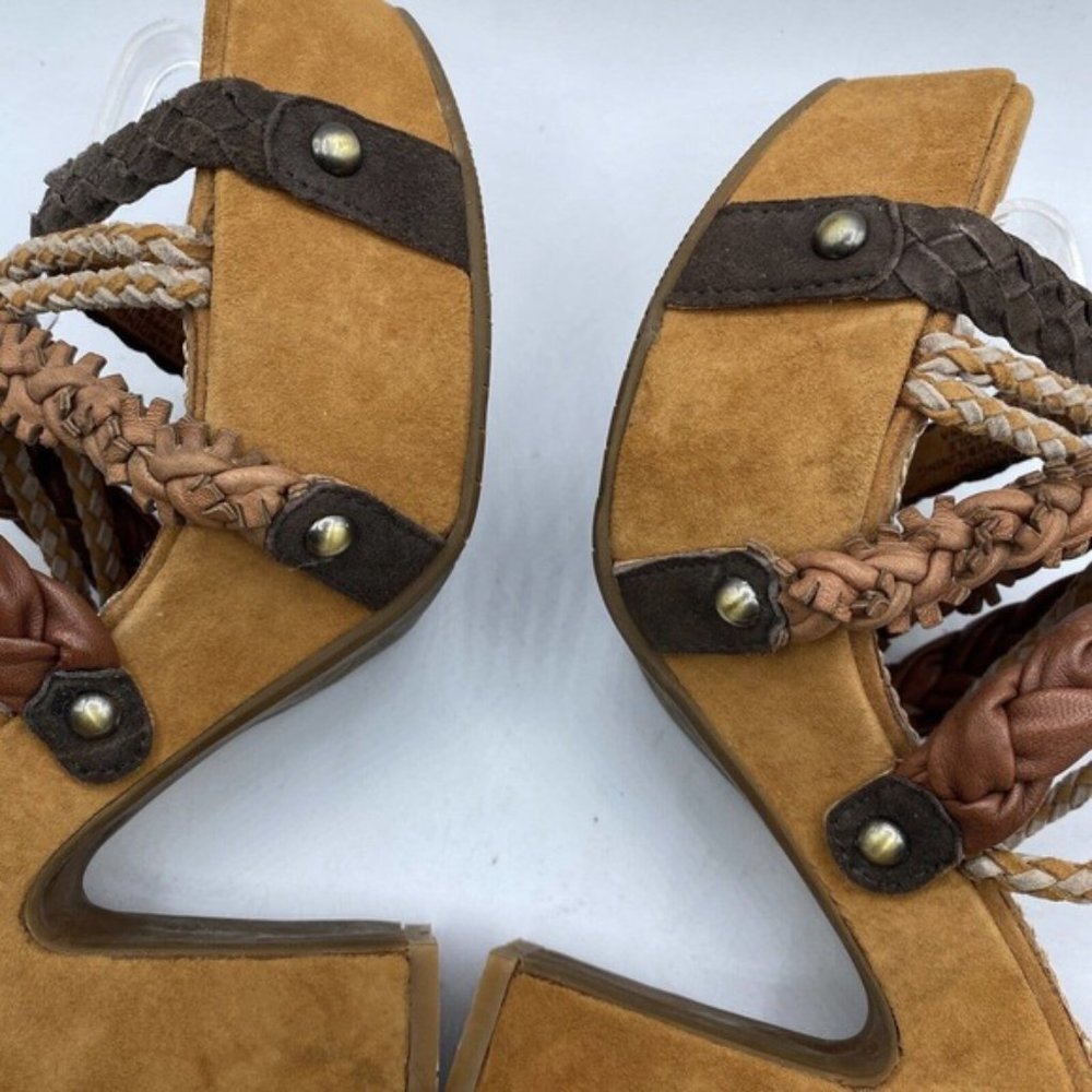 Bacio 61 Pandino Platform Lace-Up Sandals Sz 9. Leather, Boho, Retro, Hippie - Picture 5 of 11
